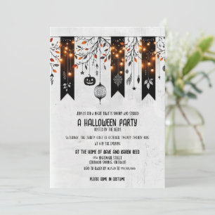 Convite Festa de Halloween do Bunting Brilhante