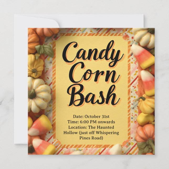 Convite Festa de Halloween do Candy Corn Bash (Frente)