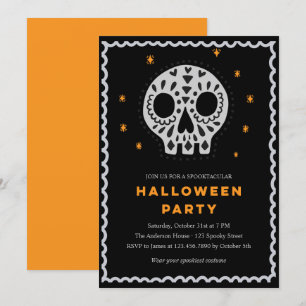 Convite Festa de Halloween do Caveira Whimsso