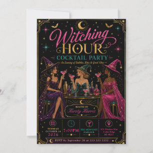 Convite Festa de Halloween do Coquetel Witching Hour