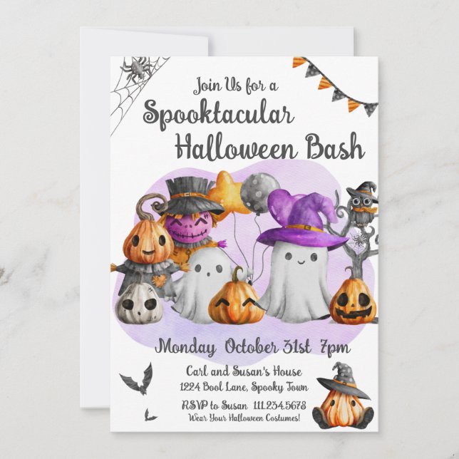 Convite Festa de Halloween do Fantasma (Frente)