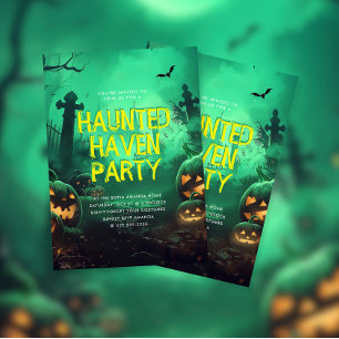 Convite Festa de Halloween do Haven, Assombrada Verde