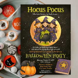 Convite Festa de Halloween do Hocus Pocus Witchy