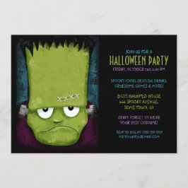 Convite Festa de Halloween do Monstro do Grumpy Frankenste