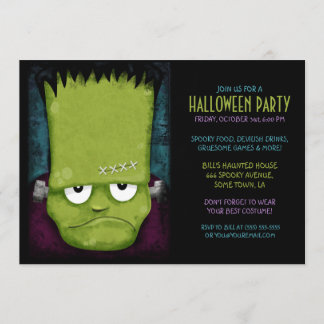 Convite Festa de Halloween do Monstro do Grumpy Frankenste