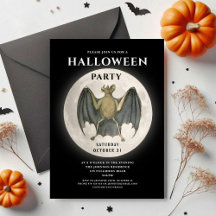 Festa de Halloween do Morcego da Lua Cheia Vintage