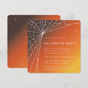 Convite Festa de Halloween do Orange Diamond Spider