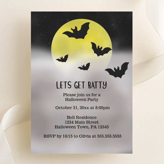 Convite Festa de Halloween do vamos Get Batty (Criador carregado)