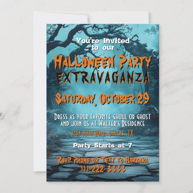Convite Festa de Halloween - Doce ou Travessura (Frente)