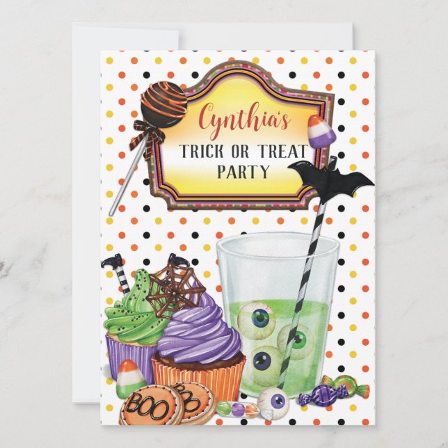 Convite Festa de Halloween - Doce ou Travessura (Frente)