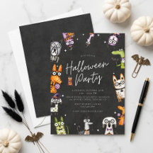 Festa de Halloween em Aquarela Mágica e Assustador
