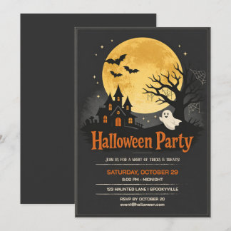 Convite Festa de Halloween em Casa Assombrada Assustadora