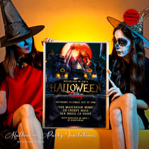 Convite Festa de Halloween em Casa Assombrada para Adultos
