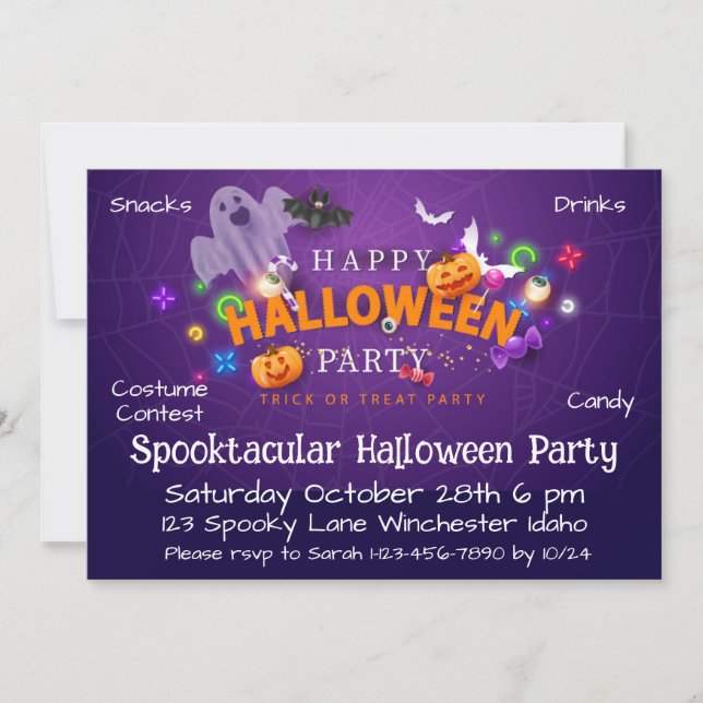 Convite Festa de Halloween Espetacular (Frente)