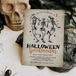 Convite Festa de Halloween Esqueleto Vintage para Adultos