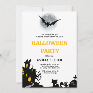 Convite Festa de Halloween Fantasia Anual Casa Assombrada 