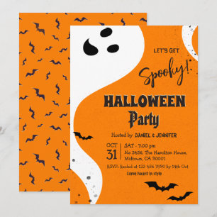 Convite Festa de Halloween Fantasma Vamos Ficar Assustador