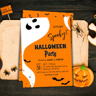 Convite Festa de Halloween Fantasma Vamos Ficar Assustador