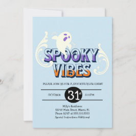 Convite Festa de Halloween Fantasma Vibrações Assustadoras