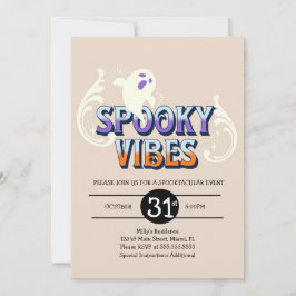 Convite Festa de Halloween Fantasma Vibrações Assustadoras
