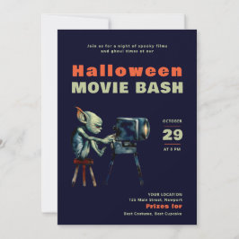 Convite Festa de Halloween Filmes Assustadores Noites Imp