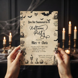 Convite Festa de Halloween Gótica Adulto em Pergaminho Vin