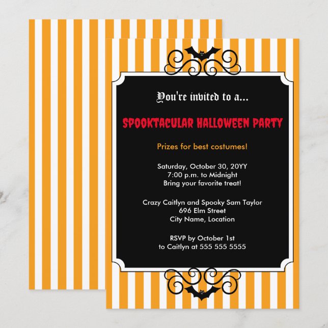 Convite Festa de Halloween Maluca (Frente/Verso)