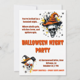 Convite Festa de Halloween mestiça e colorida