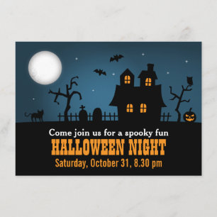 Convite Festa de Halloween Moderna e Assustadora em Casa A