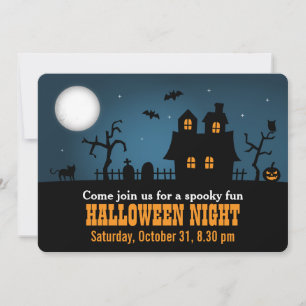 Convite Festa de Halloween Moderna e Assustadora em Casa A