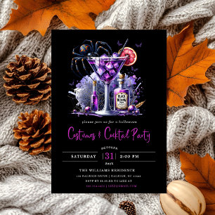 Convite Festa de Halloween Moderna e Cocktail