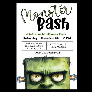 Convite Festa de Halloween Monster Bash