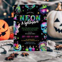 Festa de Halloween Neon Nightmare