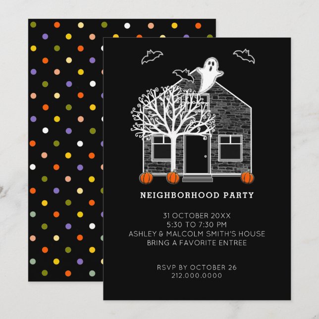 Convite Festa de Halloween no Bairro (Frente/Verso)