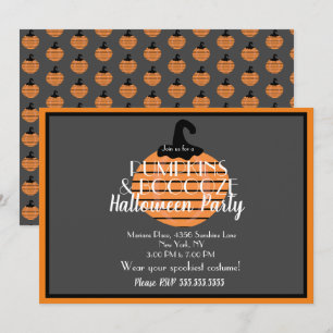 Convite Festa de Halloween para Adultos Abóbora Laranja Ci