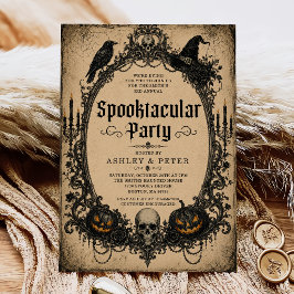 Convite Festa de Halloween para Adultos Espetacular Crânio