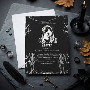 Convite Festa de Halloween para Adultos Esqueleto Gótico V