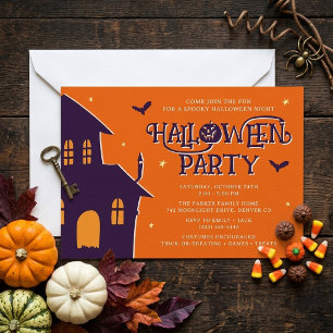 Convite Festa de Halloween para Crianças Casa Assombrada A