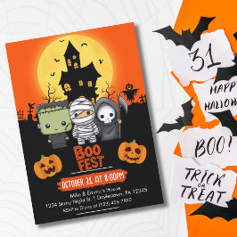 Convite Festa de Halloween para Crianças Cust Frankenstein