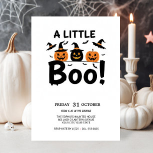 Convite Festa de Halloween para Fantasmas e Abóbora Bonito