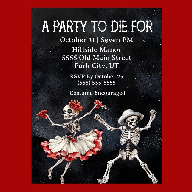 Convite Festa de Halloween para Morrer (A Party To Die For Halloween Party Invitation For Adults.  )
