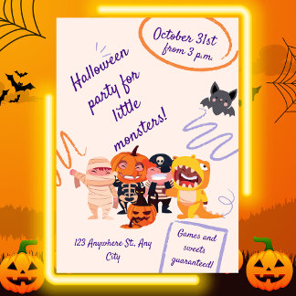 Convite Festa de Halloween para pequenos monstros! Kids Pa
