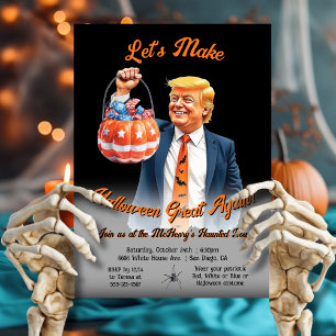 Convite Festa de Halloween Patriótica e Divertida de Trump