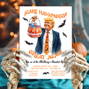 Convite Festa de Halloween Patriótica e Divertida do Trump