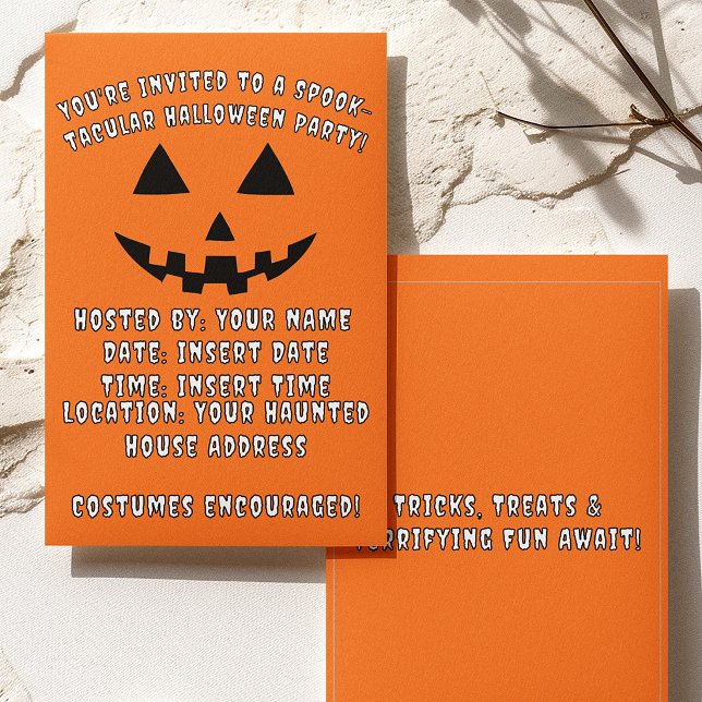 Convite Festa de Halloween Personalizada com Abóbora Jack- (Criador carregado)
