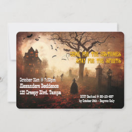 Convite Festa de Halloween Personalizada Convide Graveyard