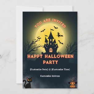 Convite Festa de Halloween Personalizável Você Está Convid