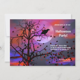 Convite Festa de Halloween Raven Night