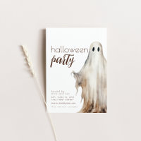 Festa de Halloween Simples Convide com Ghost