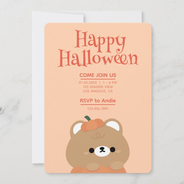 Convite Festa de Halloween Simples e Bonita (Frente)